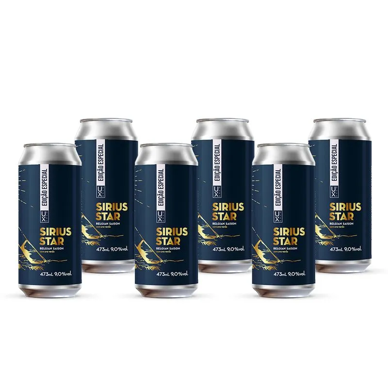 Cerveja Ux Brew Sirius Star C/uva Verde Cx C/6 Latas 473 Ml