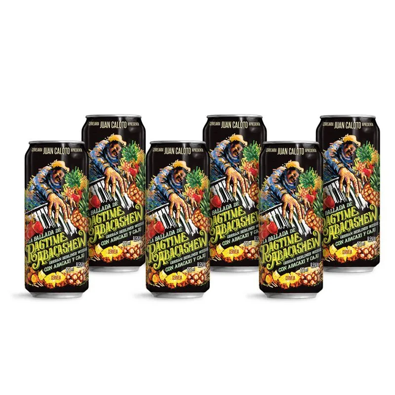 Cerveja Juan Caloto Ragtime Abacashew Caixa C/6 Latas 473ml
