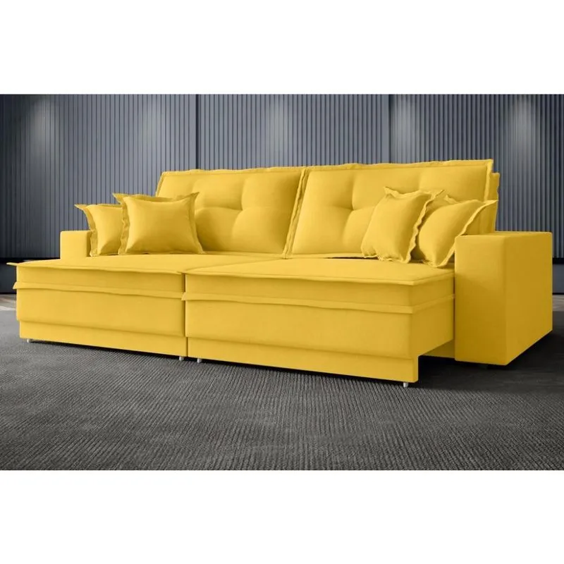 Sofá Palermo 2,00m Retrátil e Reclinável Velosuede Canario - netsofas