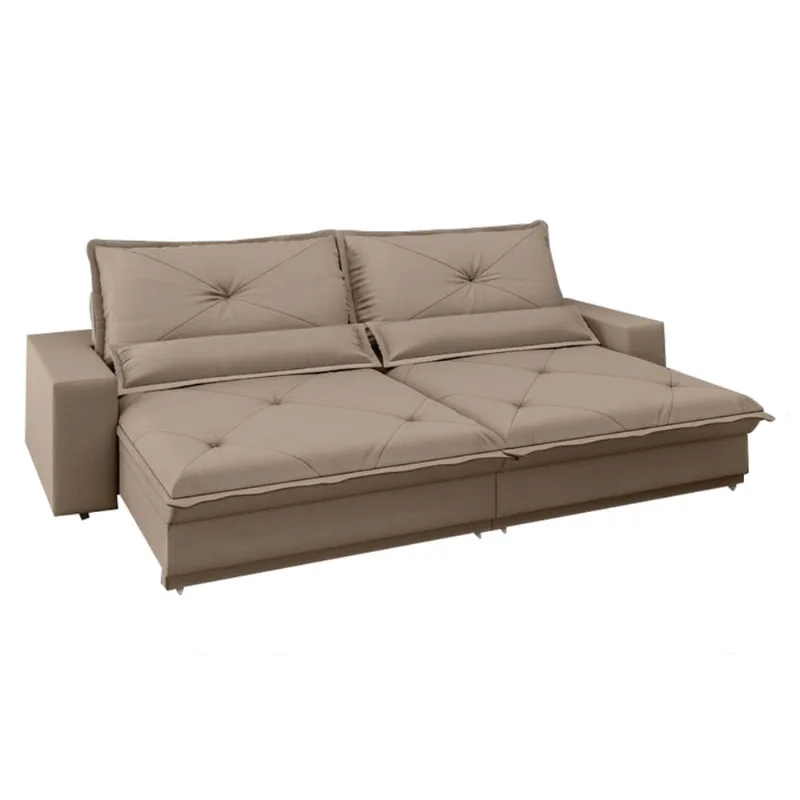Sofá Vogue Retrátil Bipartido Capuccino 2,60m