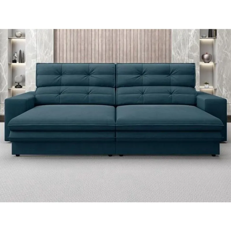Sofá Pegasus 2,30m Assento Retrátil e Reclinável Velosuede Royal - netsofas