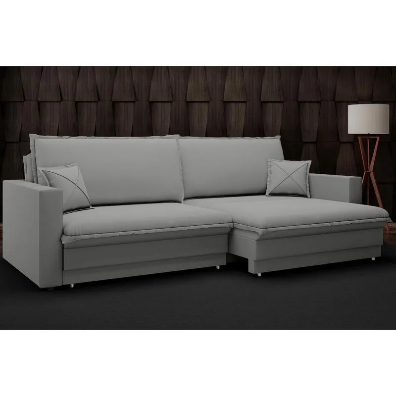 Sofá Tango 1,80m sem caixa, Retrátil e Reclinável Velosuede Grafite - netsofas