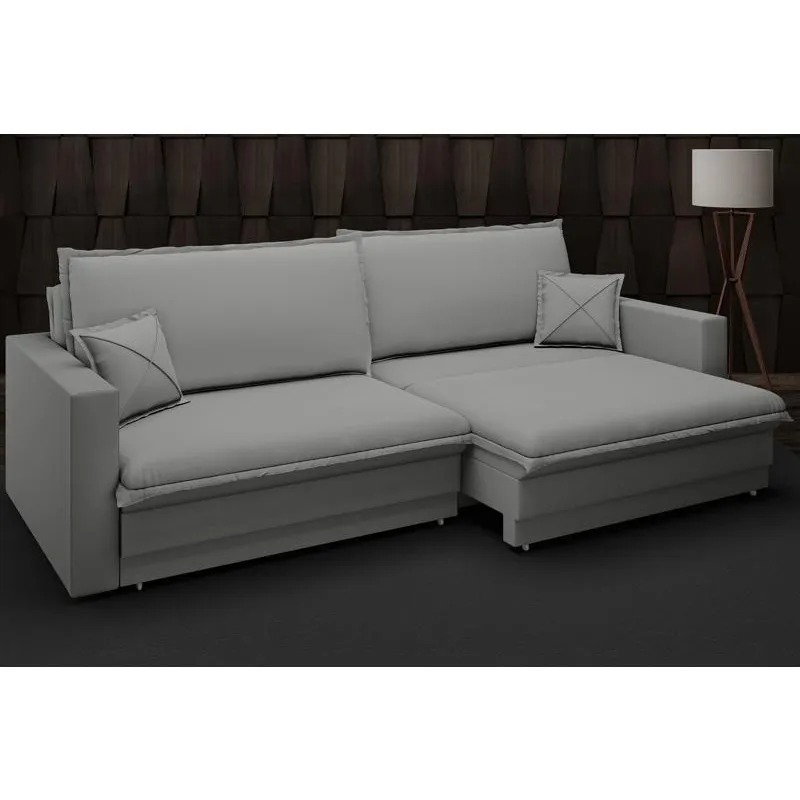 Sofá Tango 2,40m sem caixa, Retrátil e Reclinável Velosuede Grafite - netsofas