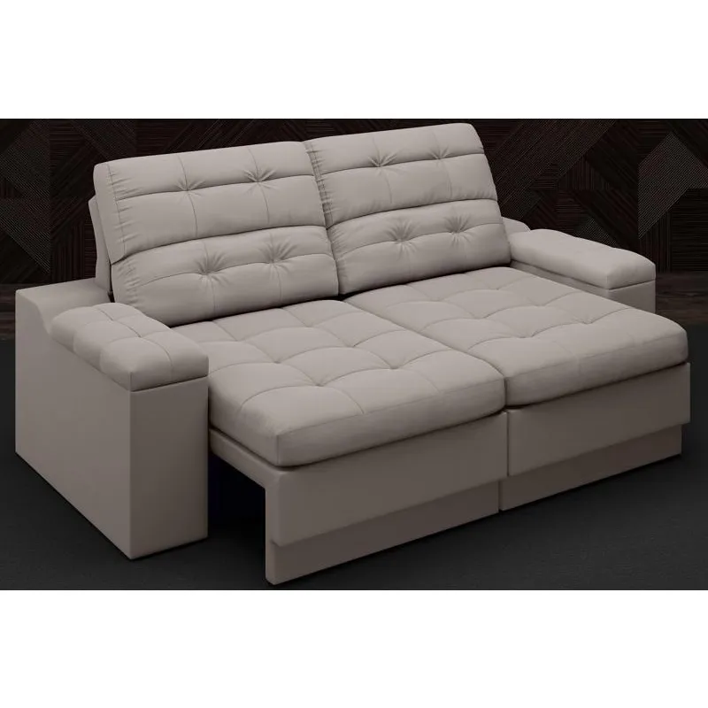 Sofá Brunello 1,70m Retrátil e Reclinável Velosuede Marrom - netsofas
