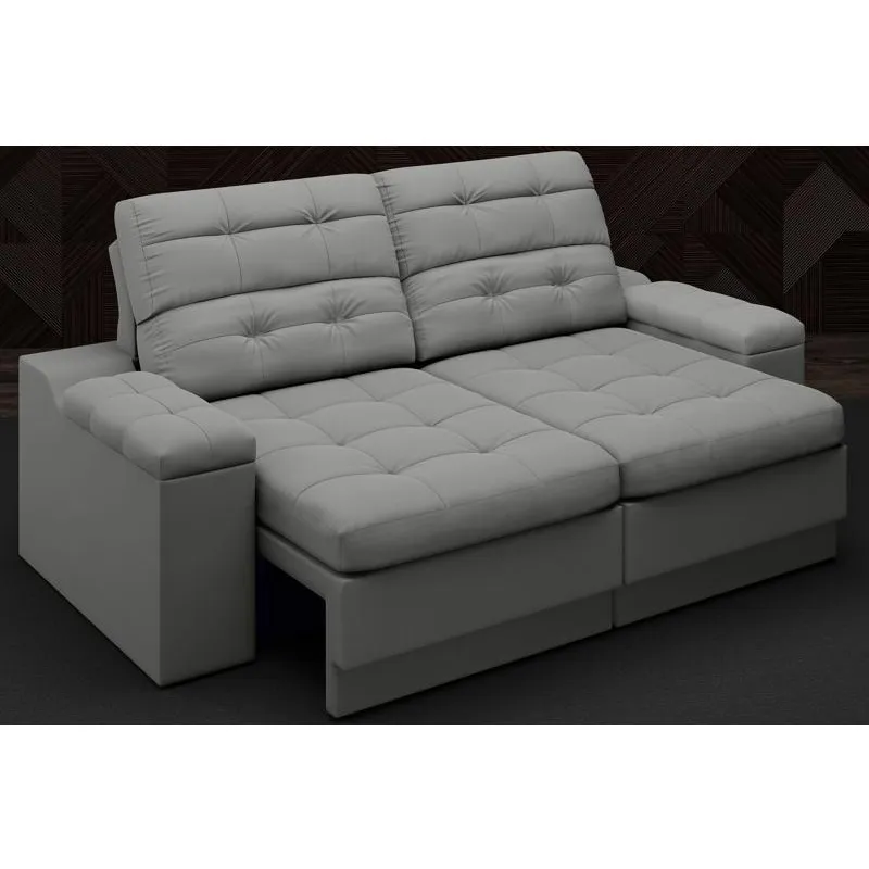 Sofá Brunello 1,70m Retrátil e Reclinável Velosuede Grafite - netsofas