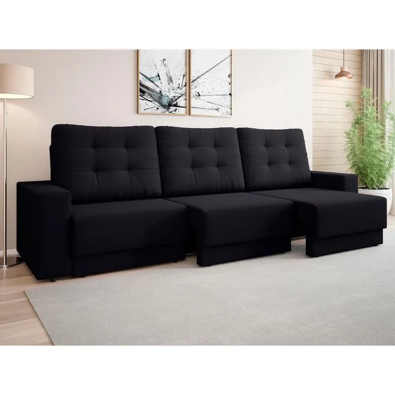 Sofá Boston Retrátil e Reclinável 2,30m Velosuede - netsofas