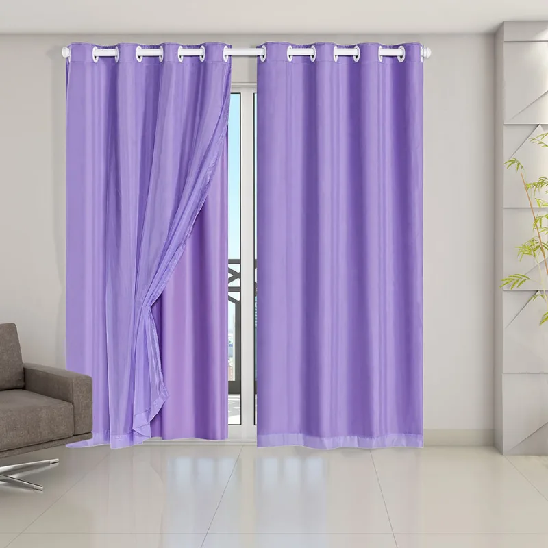 Cortina Blackout PVC com Tecido Voil 2,80 m x 2,30 m Lilás