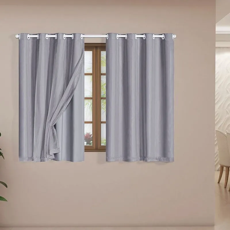 Cortina Blackout Pvc Com Voil para Sala ou Quarto 2,00m X 1,40m