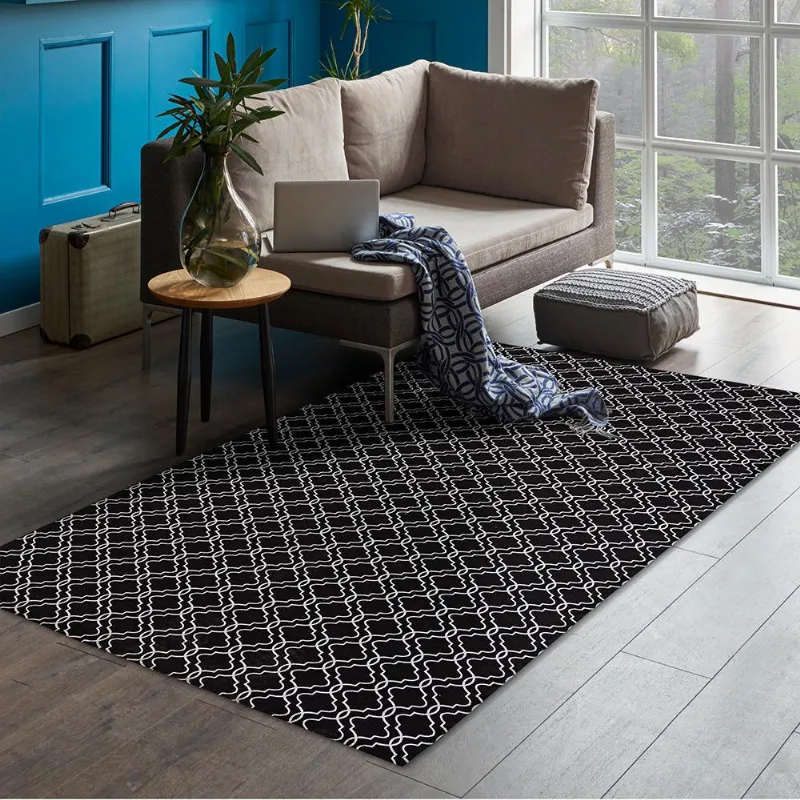 Tapete Casablanca 1,35 M X 2,00 M Antiderrapante - Preto