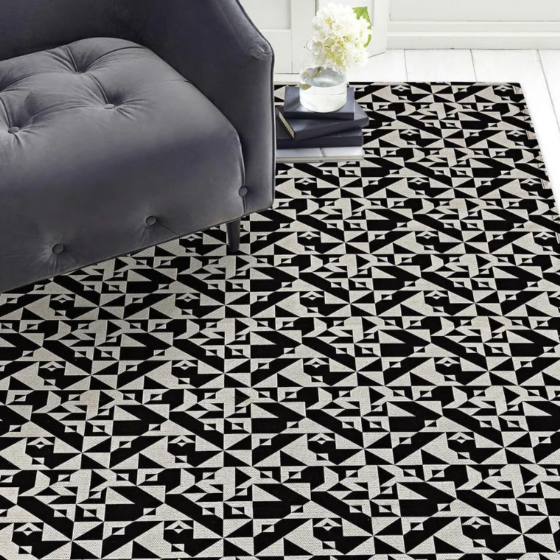 Tapete Madrid 1,35 M X 1,00 M Antiderrapante - Preto