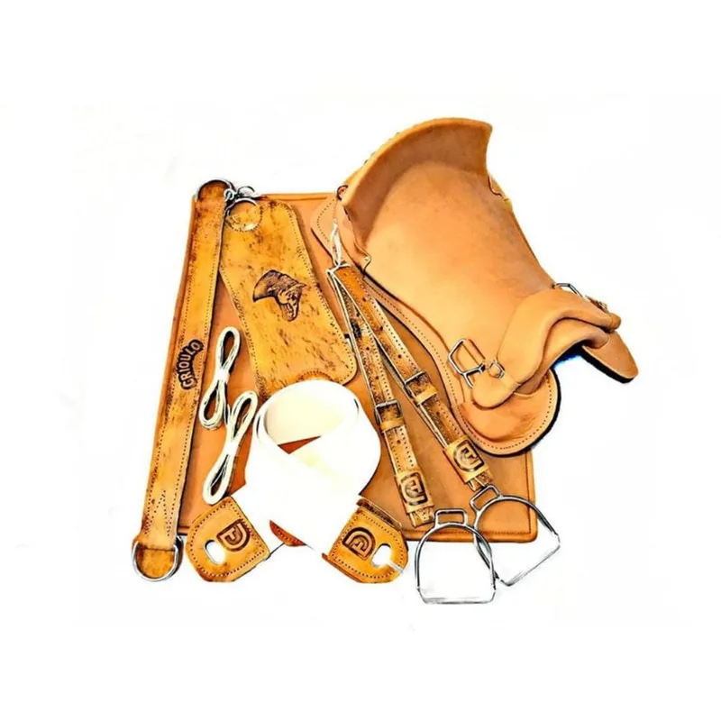 Encilha 10 Peças Sela freio de ouro cavalo crioulo