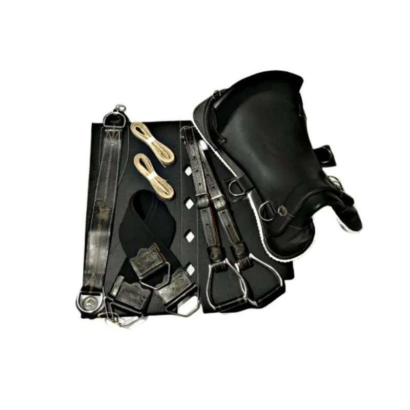 Kit 10x Peças Montaria Sela Freio Ouro Preta Completa
