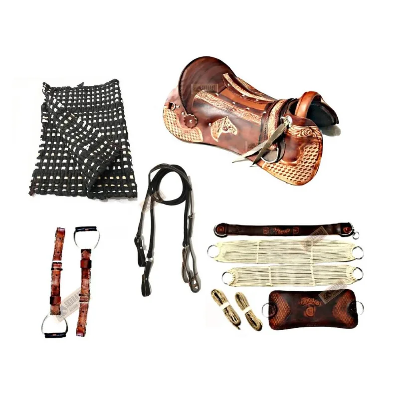 Kit 12x Peças Sela Marreca Arreio Cavalo Laço Comprido