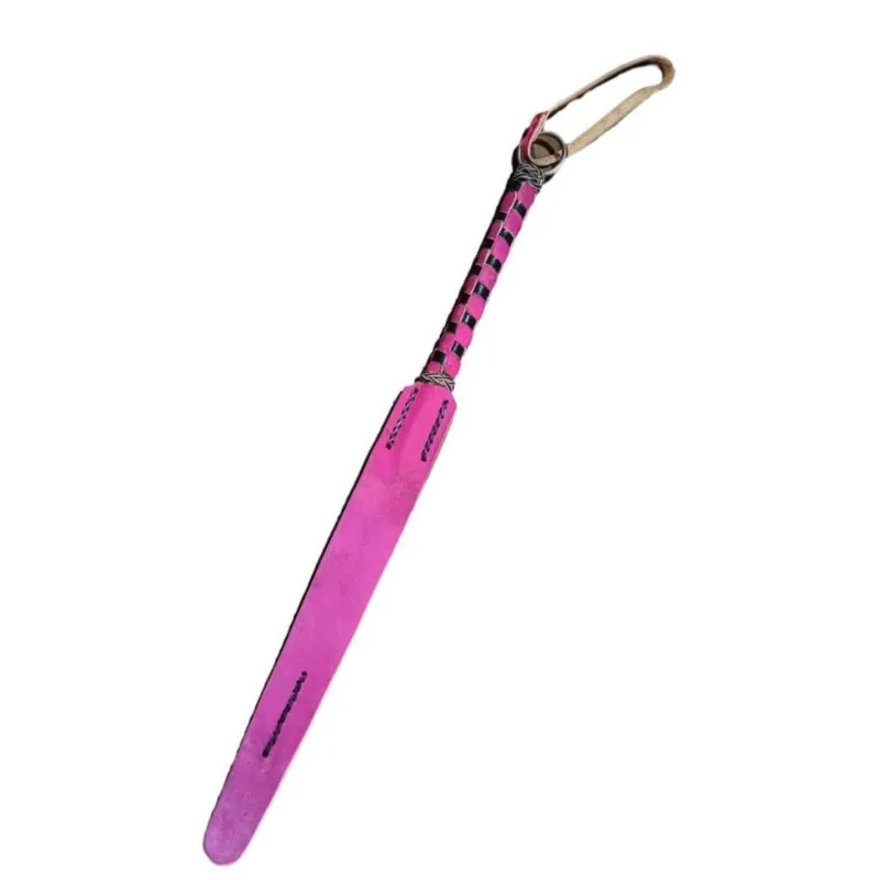Mango Quadriculado Rosa Tala 100% Couro Cavalo Montaria