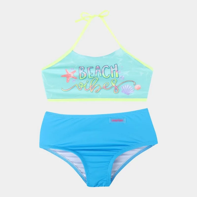 Conjunto Infantil Top & Tanga Marlan Proteção UV Feminino - Menina - Amarelo