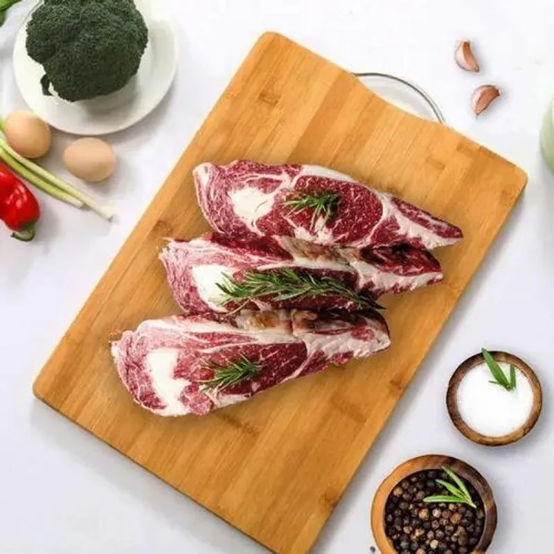 3x Tábua Corte Carne Churrasco Bambu 30x20cm Rústica Cozinha