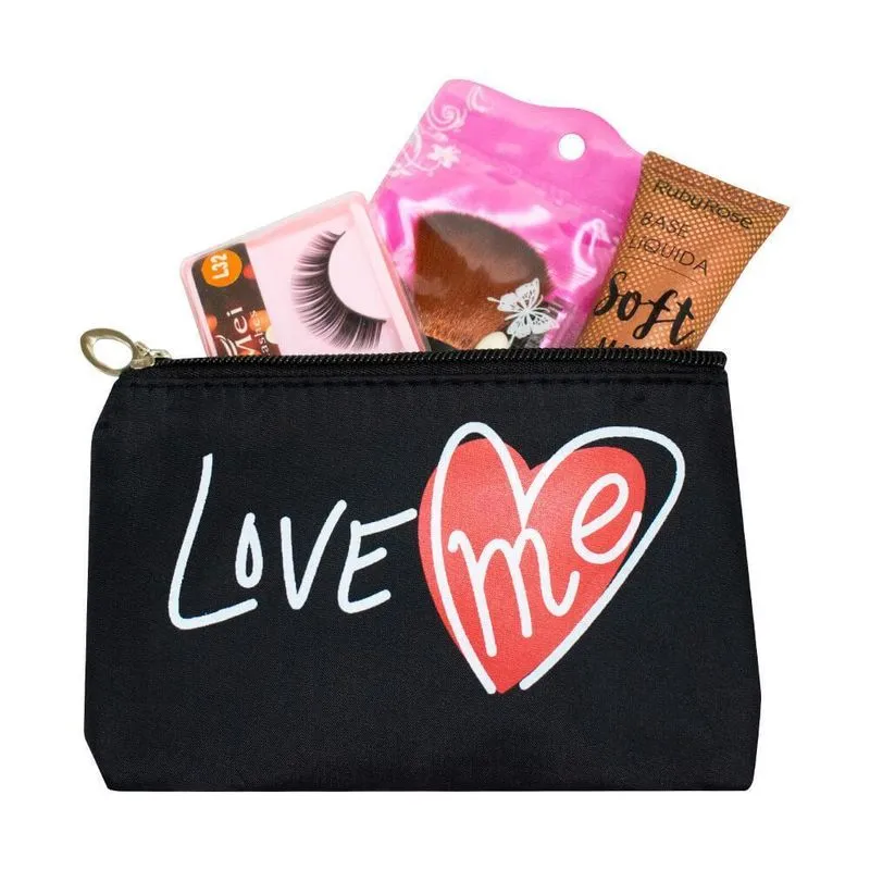 Necessaire Love 27x17cm Preta Ou Vermelha