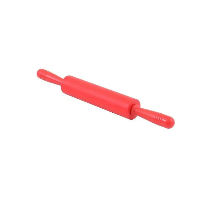 Rolo Para Massas Pão Pizza Em Silicone Vermelho 40cm
