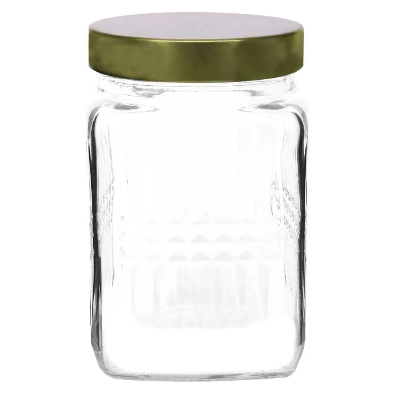 Pote com tampa metalizada 950ml 10x15cm Casa Ambiente-dourado