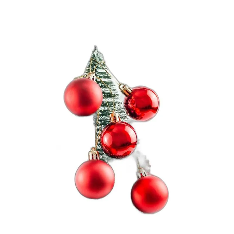 Bolinhas De Natal Para Arvore Guirlanda 6 Pçs - Vermelho
