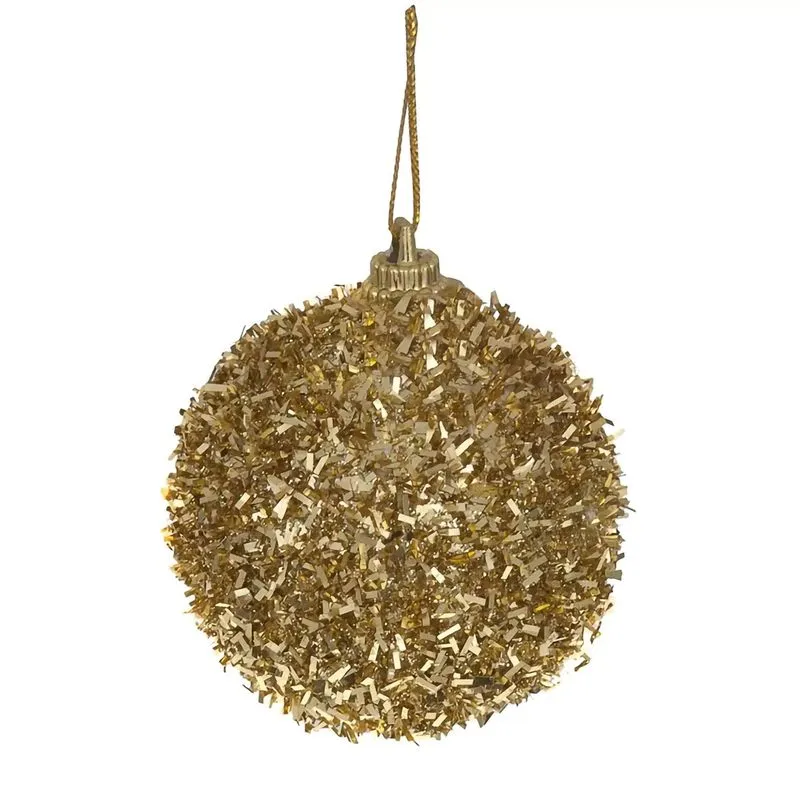 Kit Bola Casa Ambiente Dourada com Glitter com 6 Unidades