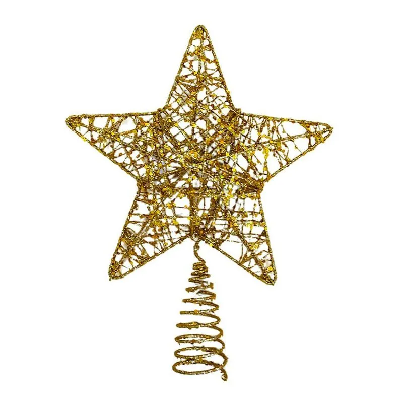 Estrela Ponteira Árvore Natal Dourada 25cm Casambiente