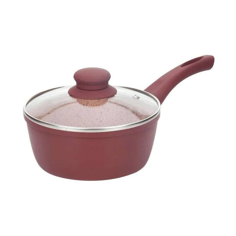 Panela Antiaderente de Indução Viena Vinho Revestimento Cerâmica 18cm - Casambiente
