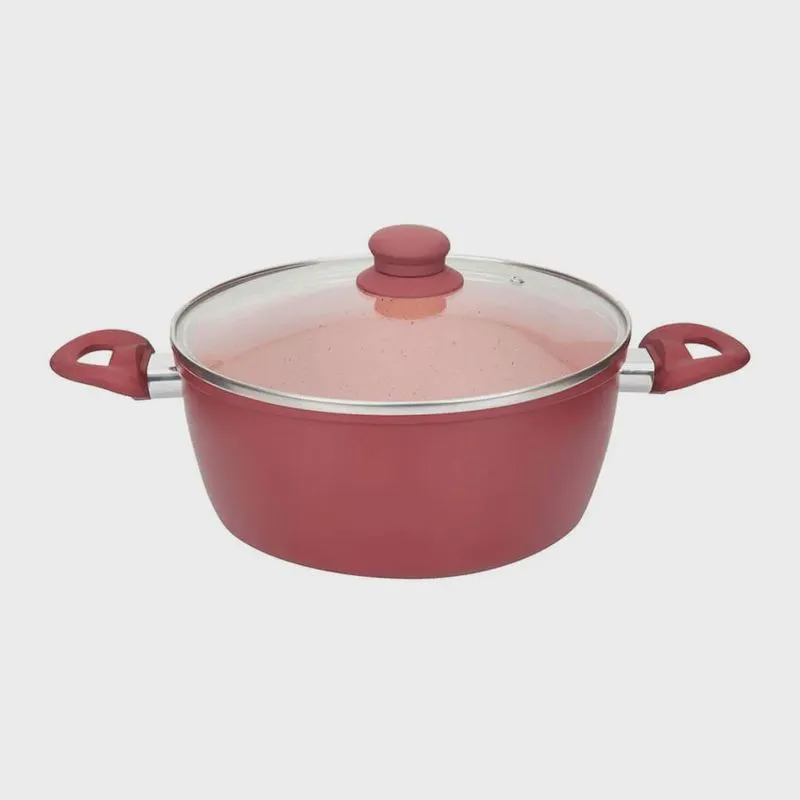 Panela Caçarola de Indução Viena Vinho Revestimento Cerâmica 22cm - Casambiente AL140