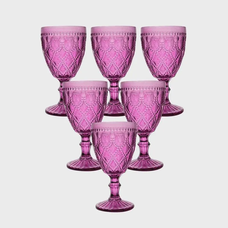 Conjunto de 6 Taças em Vidro Royal Lilás 350 ml - Casambiente