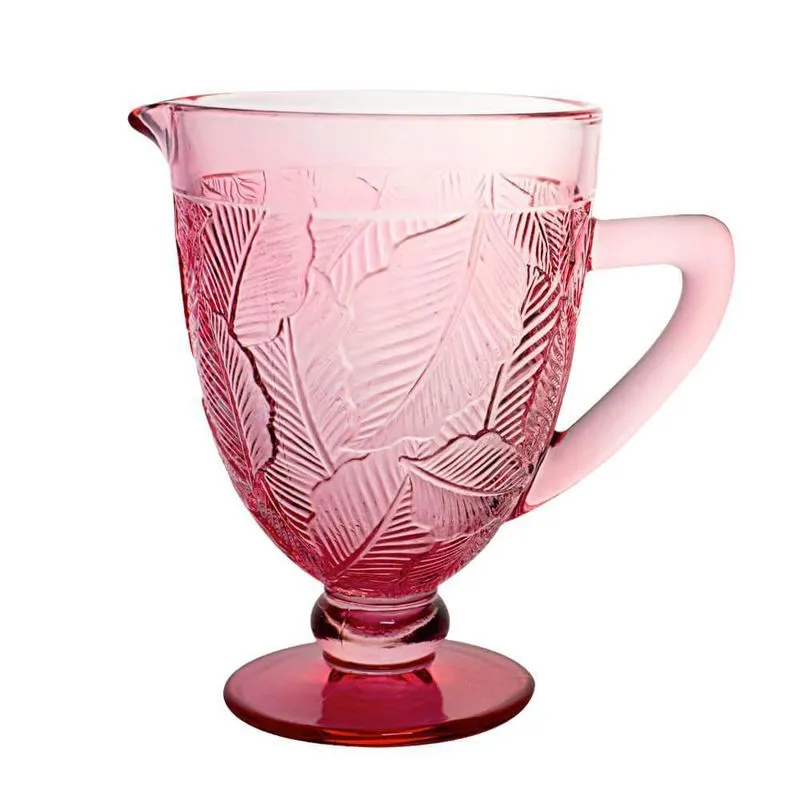 Jarra De Vidro Folha Rosa 1,2l - Casambiente Javi052