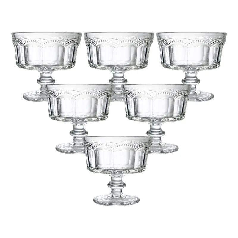 Taças de Sobremesa de Vidro Rendinha 230ml 6 peças - Casambiente