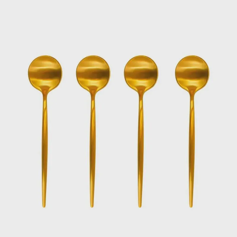 Jogo de Colheres de Sobremesa Inox Dourado Lady 4 peças - Casambiente