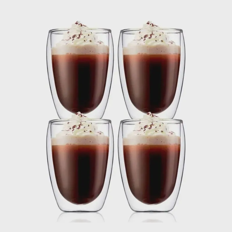 Copos de Parede Dupla 4 peças 380ml para Café - Casambiente