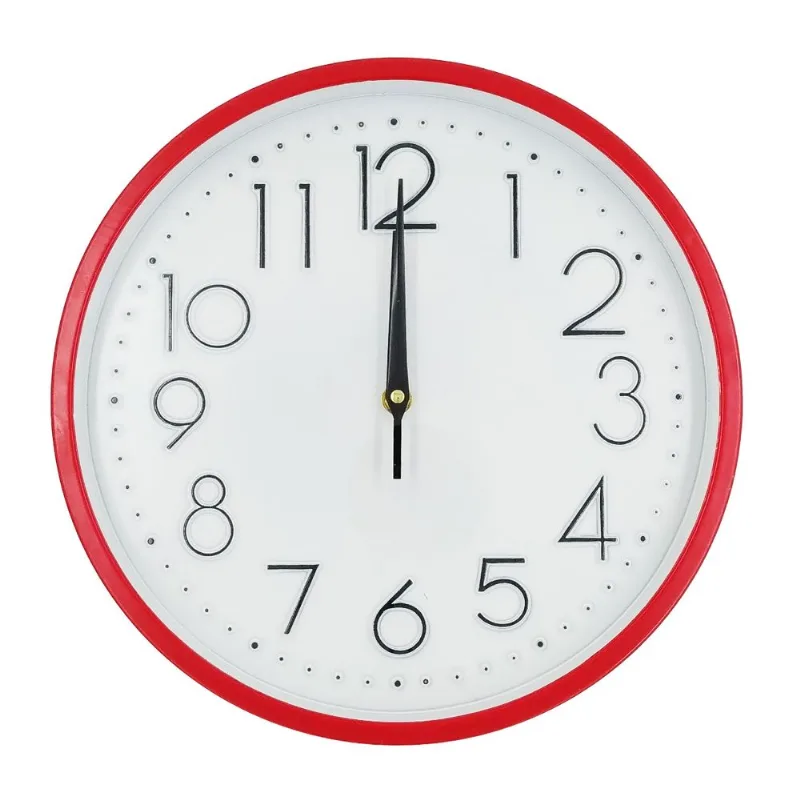 Relógio de Parede Vintage 30cm em Plástico Casa Ambiente-Vermelho