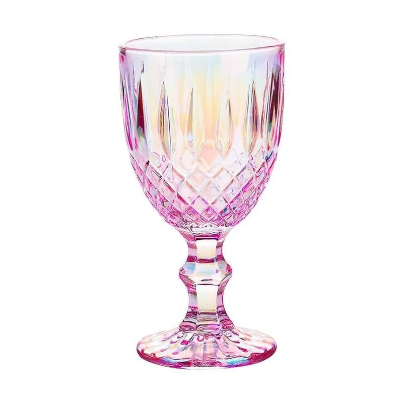 Taças Vidro Lumini Rosa Furta-cor 350ml Casambiente Tcvi08