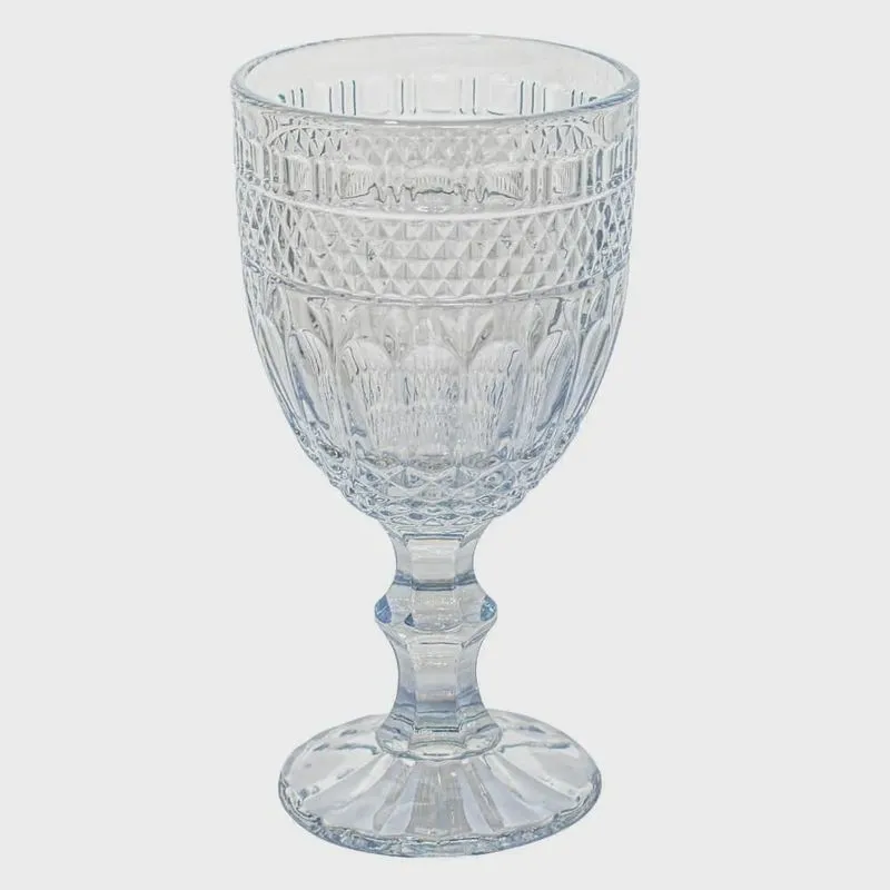 Jogo de Taças de Vidro Barroco Azul Espelhado 350ml 6 peças - Casambiente