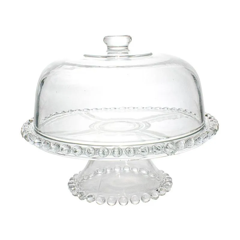 Centro De Mesa Boleira Vidro Tampa 31cm - Casambiente Obj077