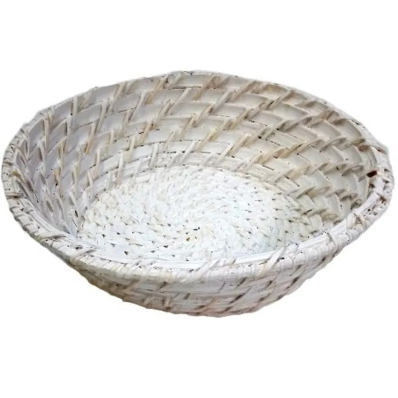 Cesta Redonda Para Pão Rattan Preta 22Cm Casa Ambiente