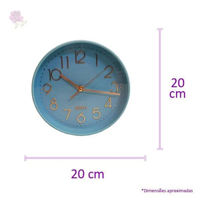 Relógio De Parede Azul Quartz 20 Cm