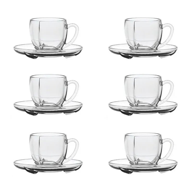 Jogo 6 Xicaras De Cafe Com Pires 110ml - Casa Ambiente