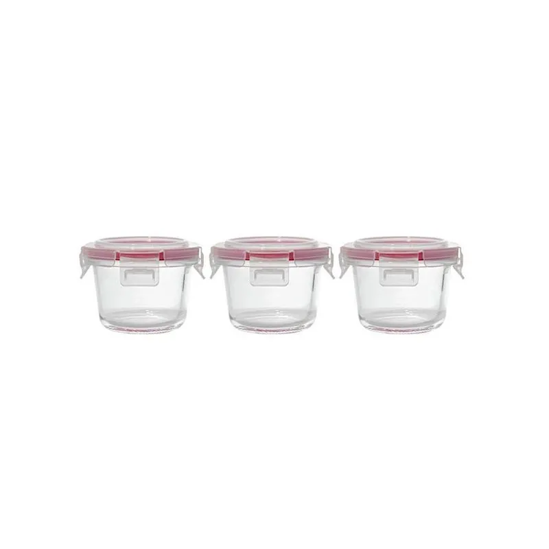 Jogo 3 Potes Hermetico Borossilicato 200ml - Casa Ambiente