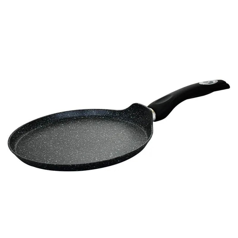 Frigideira Indução Antiaderente Cerâmica Crepeira Preto 24Cm