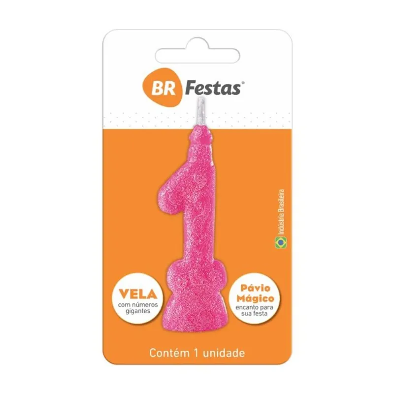 VELA BR FESTAS SUPER N°1 ROSA