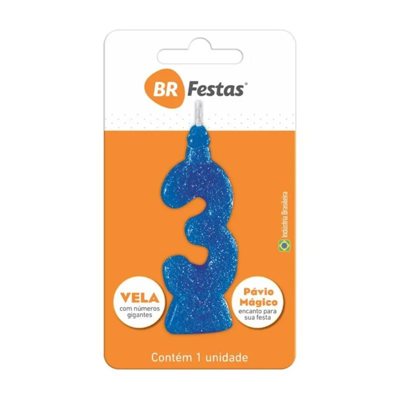 VELA BR FESTAS SUPER N°3 AZUL