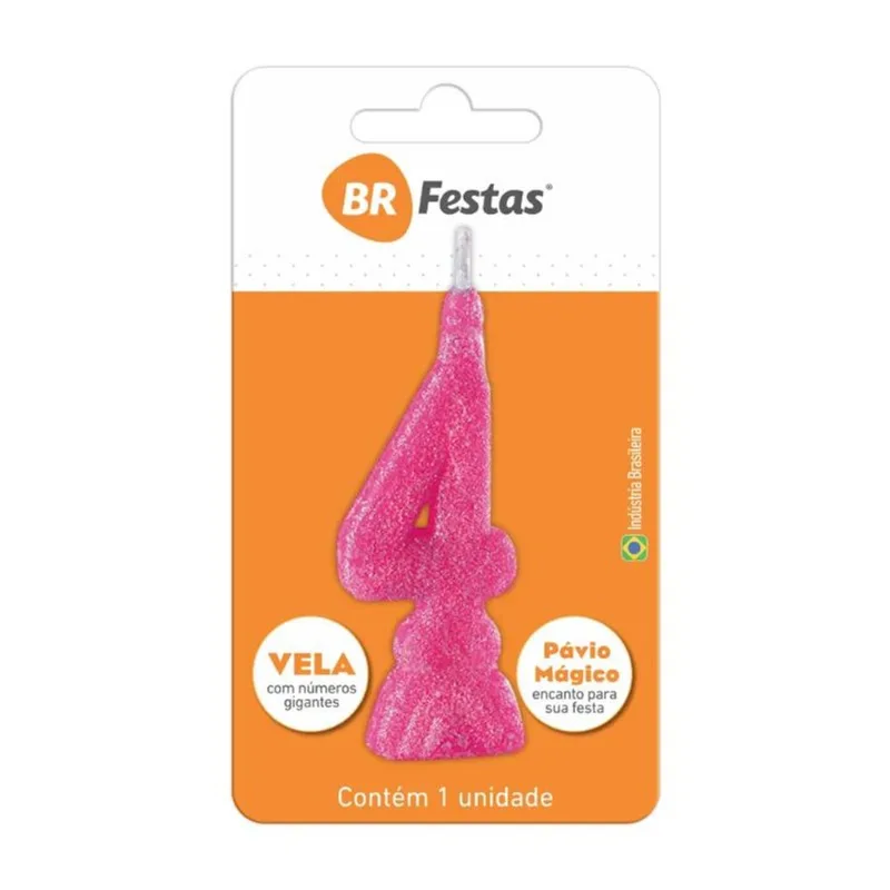 VELA BR FESTAS SUPER N°4 ROSA