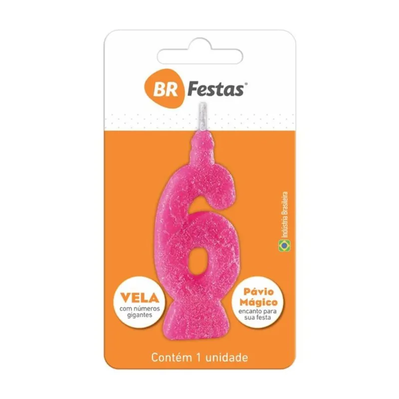 VELA BR FESTAS SUPER N°6 ROSA