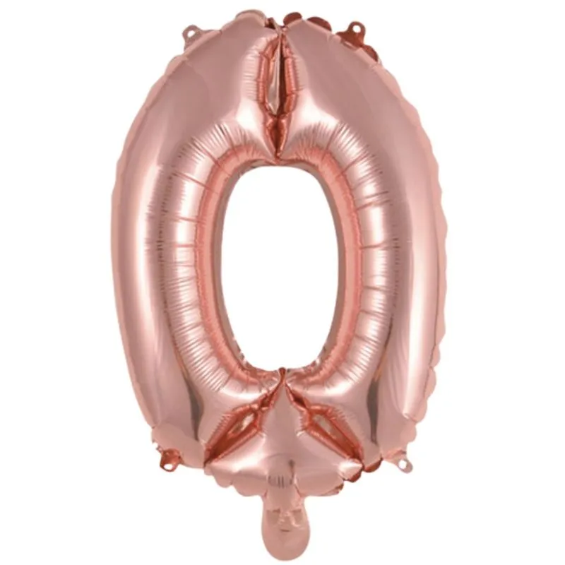 Balão Número 0 Metalizado Rose Gold 16 / 40cm Starlux