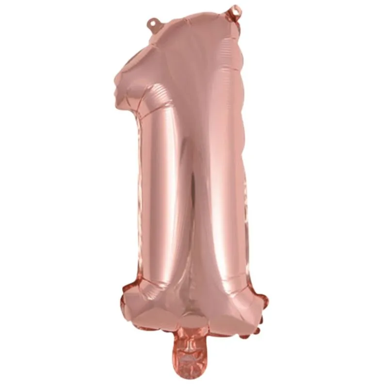 Balão Número 1 Metalizado Rose Gold 16 / 40cm Starlux