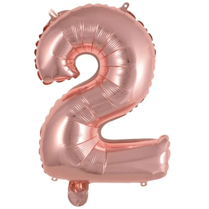 Balão Número 2 Metalizado Rose Gold 16 / 40cm Starlux
