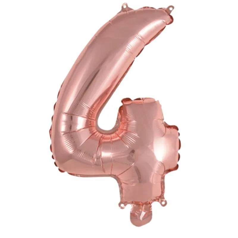 Balão Número 4 Metalizado Rose Gold 16 / 40cm Starlux